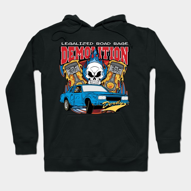 Demolition Derby Racing Hoodie by RadStar